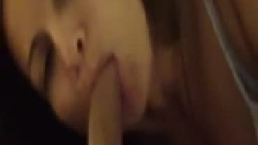 Girlfriend webcam blowjob takes facial